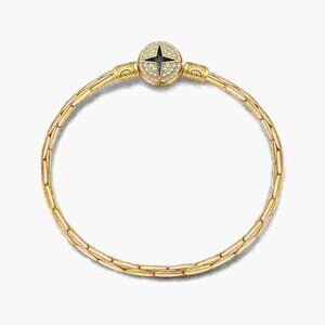 Sterling Silver 14k Gold Plated Enamel with Crystal Clasp